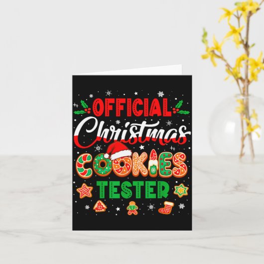 Carte Christmas Cookie Tester Taster Baking Crew Toddler (Fleur jaune)