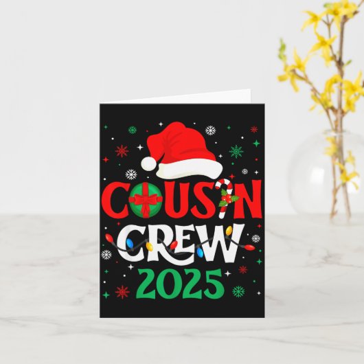 Carte Christmas Cousin Crew 2025 Xmas Funny Matching Fam (Fleur jaune)