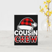Carte Christmas Cousin Crew Buffalo Red Plaid Pajamas Fa (Fleur jaune)