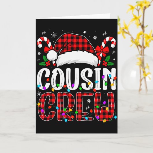 Carte Christmas Cousin Crew Red Plaid Family Matching Xm (Fleur jaune)