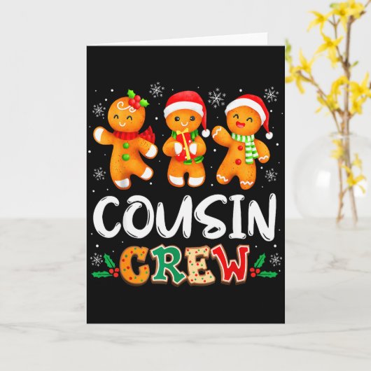 Carte Christmas Cousin Crew Santa Hat Family Matching Fu (Fleur jaune)
