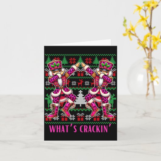 Carte Christmas Crushing It Nutcracker - Funny Retro Ugl (Fleur jaune)