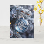 Carte Christmas Crystal Snowflake Ornament (Fleur jaune)