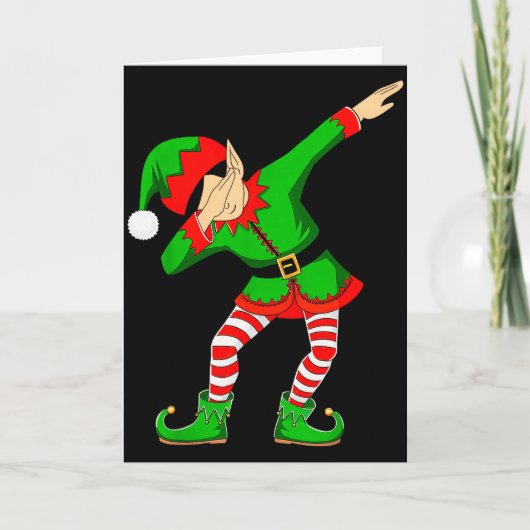 Carte Christmas Dabbing Elf Santa Hat Boys Girls Kids Xm (Devant)