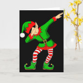 Carte Christmas Dabbing Elf Santa Hat Boys Girls Kids Xm (Fleur jaune)