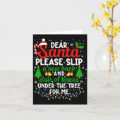 Carte Christmas Dear Santa Please Slip A New Back &amp;  (Fleur jaune)