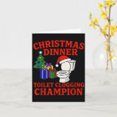 Carte Christmas Dinner Toilet Clogging Chamon _ Funny Ch (Fleur jaune)
