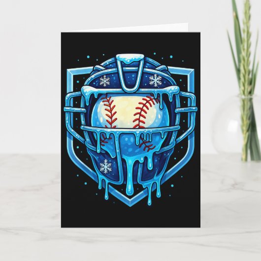Carte Christmas Drip Baseball Catcher Mask Ice Cream Dri (Devant)
