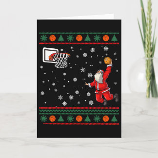 Carte Christmas Dunking Père Noël Sketll Xmas Hommes Gar