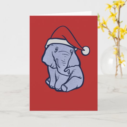 Carte Christmas Elephant (Fleur jaune)