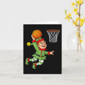 Carte Christmas Elf Dunking Un Basketball Fun Boys Kids  (Fleur jaune)