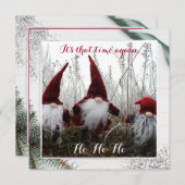 Carte Christmas Elves Ho Ho Ho Parties scintillant Fun F (Devant / Derrière)