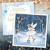 Carte Christmas Fairy Ice Skating in an Enchanted Forest