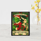 Carte Christmas Frankenstein And Bride The Lovers Tarot (Fleur jaune)