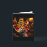 Carte Christmas Funny Cat Selfie With Santa Claus Holida<br><div class="desc">Christmas Funny Cat Selfie With Santa Claus Holiday Fun Xmas</div>