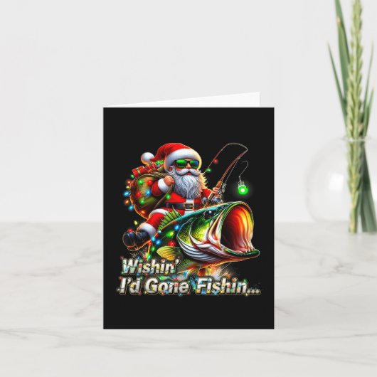 Carte Christmas Funny Fish Santa Fishing Merry Fishmas (Devant)