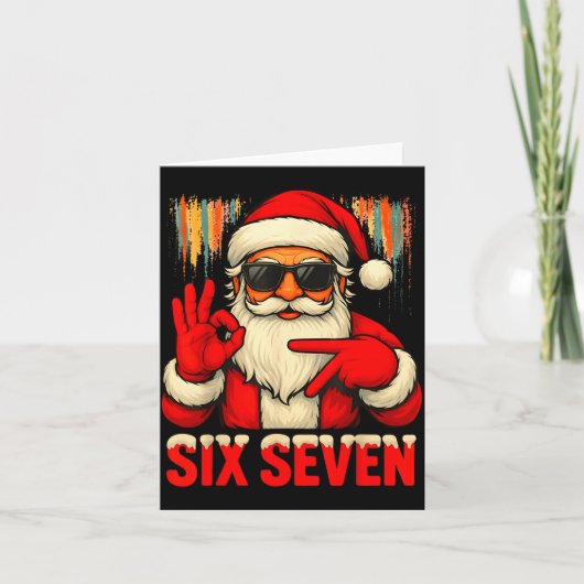 Carte Christmas Funny Six Seven 6 7 Meme Santa Men Boys (Devant)