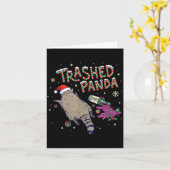 Carte Christmas Funny Trashed Panda Racoon Gets Drunk Xm (Fleur jaune)