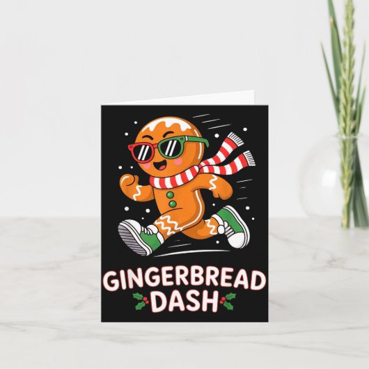 Carte Christmas Gingerbread Dash Running Runner Xmas Mar (Devant)