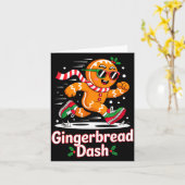 Carte Christmas Gingerbread Dash Running Runner Xmas Mar (Fleur jaune)