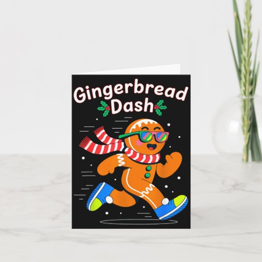 Carte Christmas Gingerbread Dash Running Runner Xmas Mar (Devant)