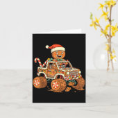 Carte Christmas Gingerbread Man Driving Truck Xmas Light (Fleur jaune)