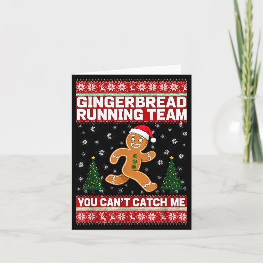 Carte Christmas Gingerbread Running Team Funny Xmas Tee  (Devant)