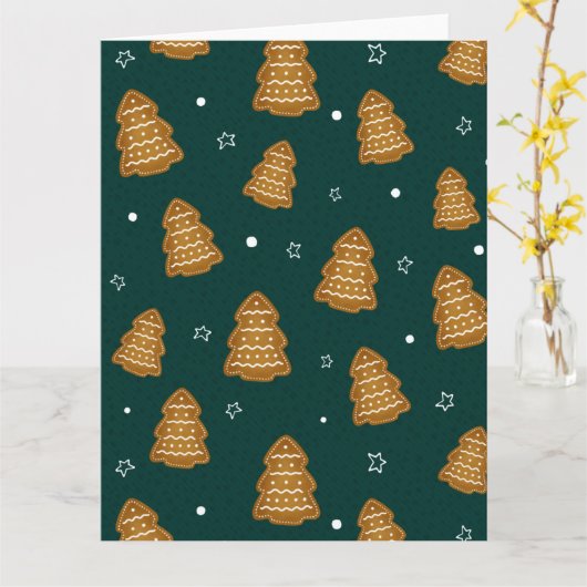Carte Christmas Gingerbread Trees  (Fleur jaune)