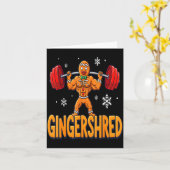 Carte Christmas Gingershred Gym Bodybuilding Funny Ginge (Fleur jaune)