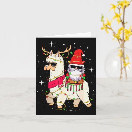 Carte Christmas Gnome On Llama, Cute Alpaca Chanukah Chr (Fleur jaune)