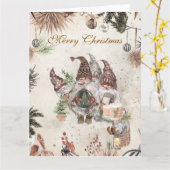 Carte Christmas gnomes (Fleur jaune)