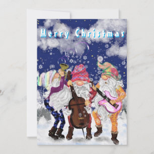 Carte Christmas Gnomes Music Band Card - Fun