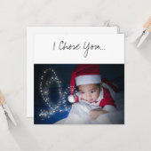 Carte Christmas Godparent Proposition bébé avec chapeau  (Devant/Arrière en situation)