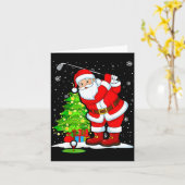 Carte Christmas Golf Santa Golfer Xmas Funny Christmas G (Fleur jaune)