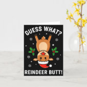 Carte Christmas Guess What_ Reindeer Butt! Funny Reindee (Fleur jaune)