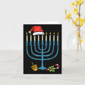 Carte Christmas Hat Menorah Jew Hanukkah Chanukah Men Wo (Fleur jaune)