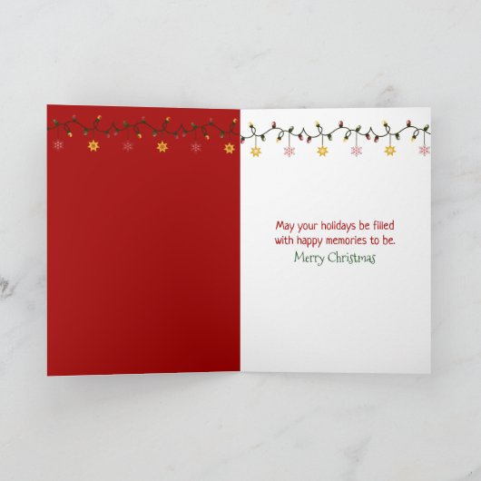 Carte Christmas Hereford Cow Wearing a Santa Hat (Intérieur)