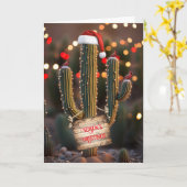 Carte Christmas Holiday Cactus Desert with Cardinals  (Fleur jaune)