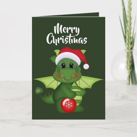 Carte Christmas Holiday Dragon imaginaire ajouter la car (Devant)