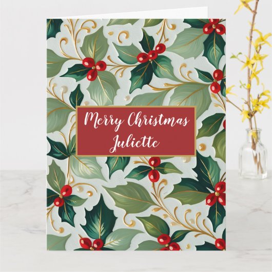 Carte Christmas Holly (Fleur jaune)
