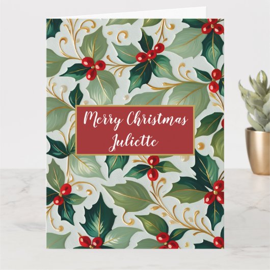 Carte Christmas Holly (Petite plante)