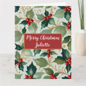 Carte Christmas Holly (Devant)