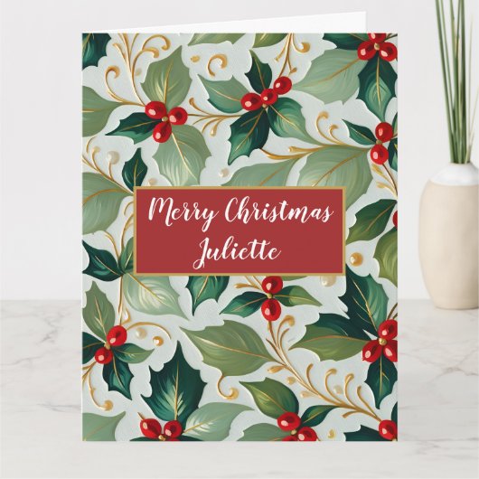 Carte Christmas Holly (Devant)