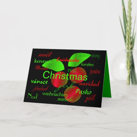 Carte "Christmas Holly Around the World" (Devant)