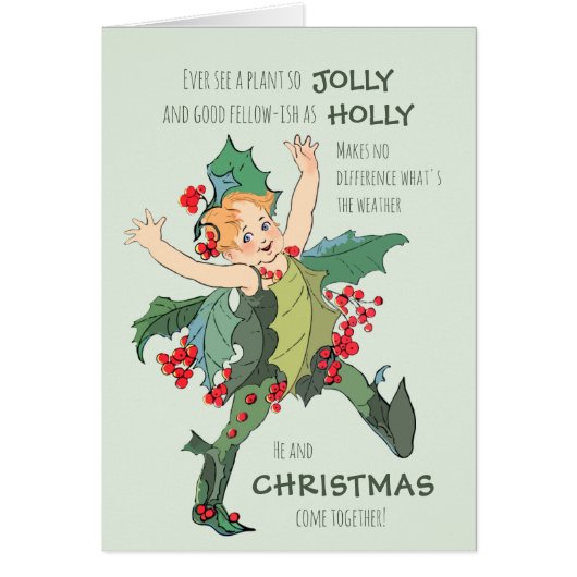 Carte Christmas Holly enfant Elizabeth Gordon CC05 (Devant)