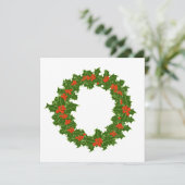 Carte Christmas Holly Wreath (Debout devant)