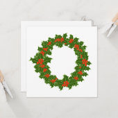 Carte Christmas Holly Wreath (Devant/Arrière en situation)