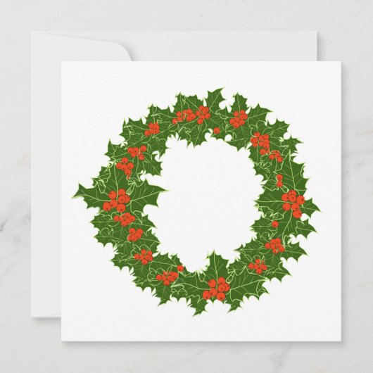 Carte Christmas Holly Wreath (Devant)