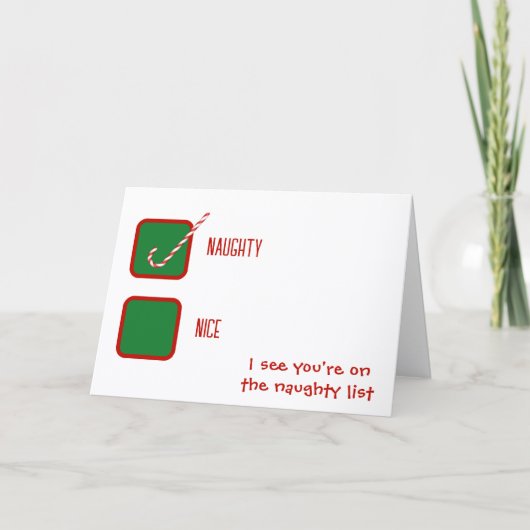 Carte Christmas Humor Naughty Or Nice Check Boxes (Devant)