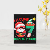 Carte Christmas I Survived 67 Days Of School Funny Six S (Fleur jaune)